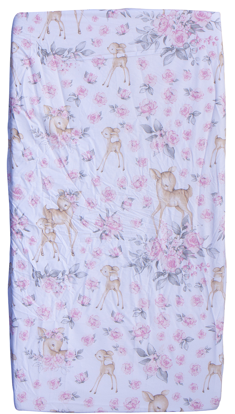 Prostěradlo do postýlky - Scarlett Srneček - růžová 120 x 60 cm