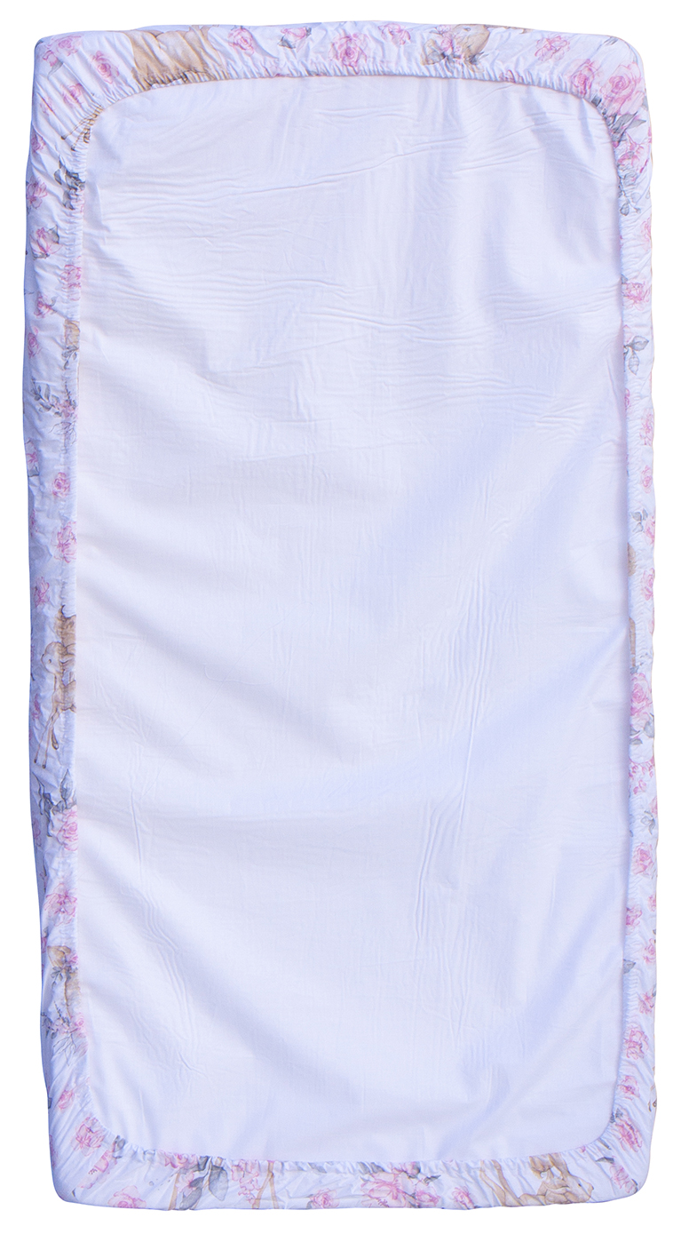 Prostěradlo do postýlky - Scarlett Srneček - růžová 120 x 60 cm