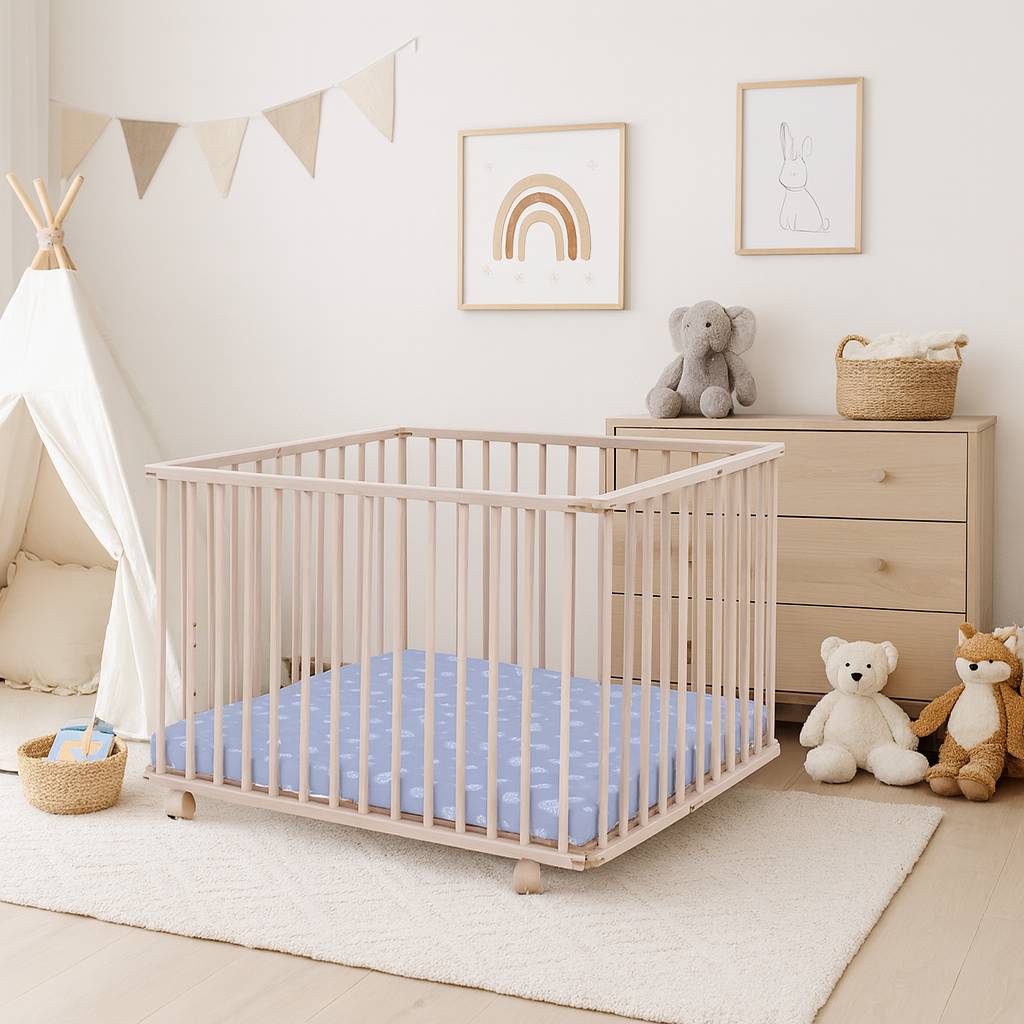 Ohrádka pro děti Scarlett TOFA přírodní ECO - borovice, 100 x 75 cm