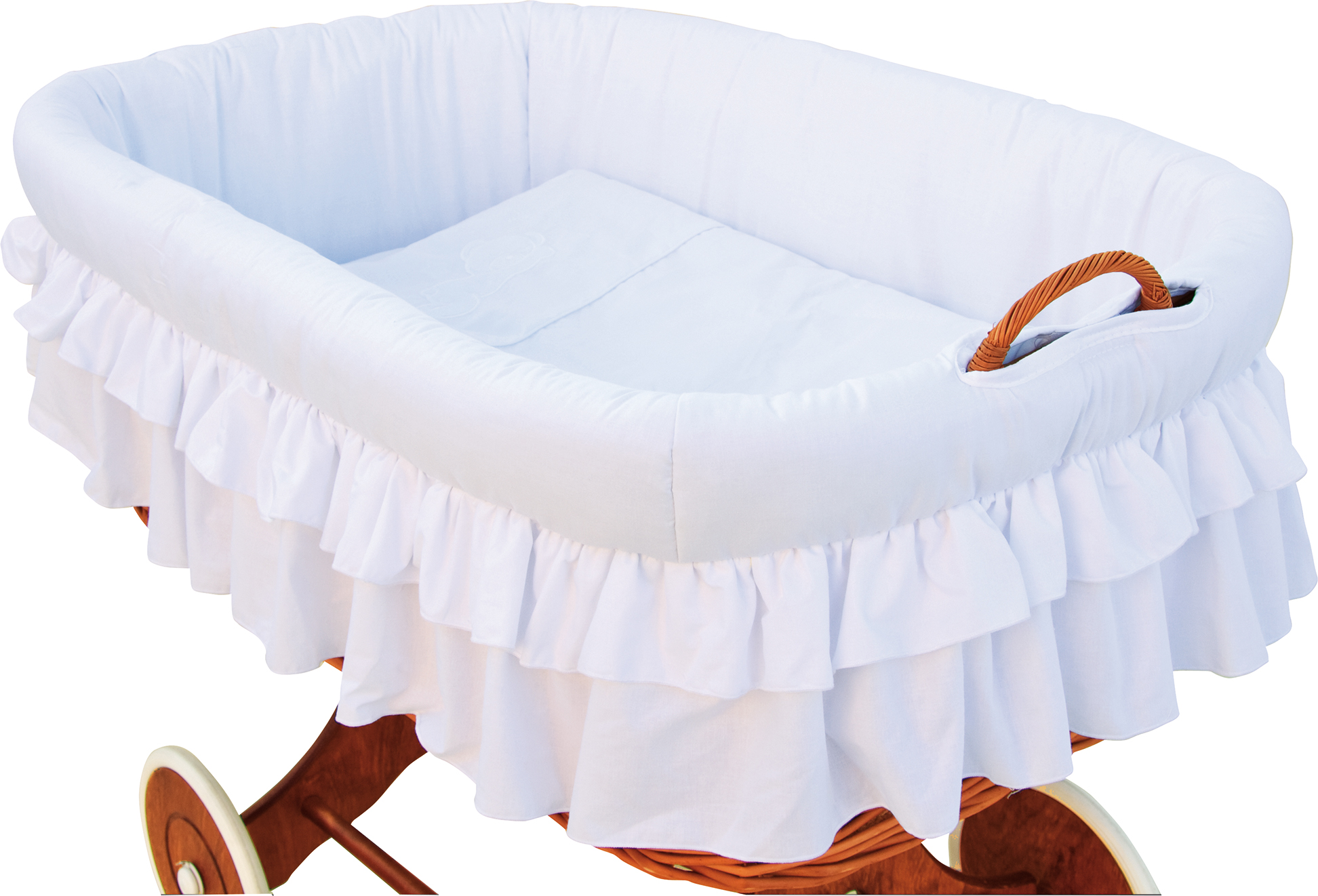 Scarlett, Mojžíšův košík s luxusním podvozkem pro miminko Scarlett Martin - bílá