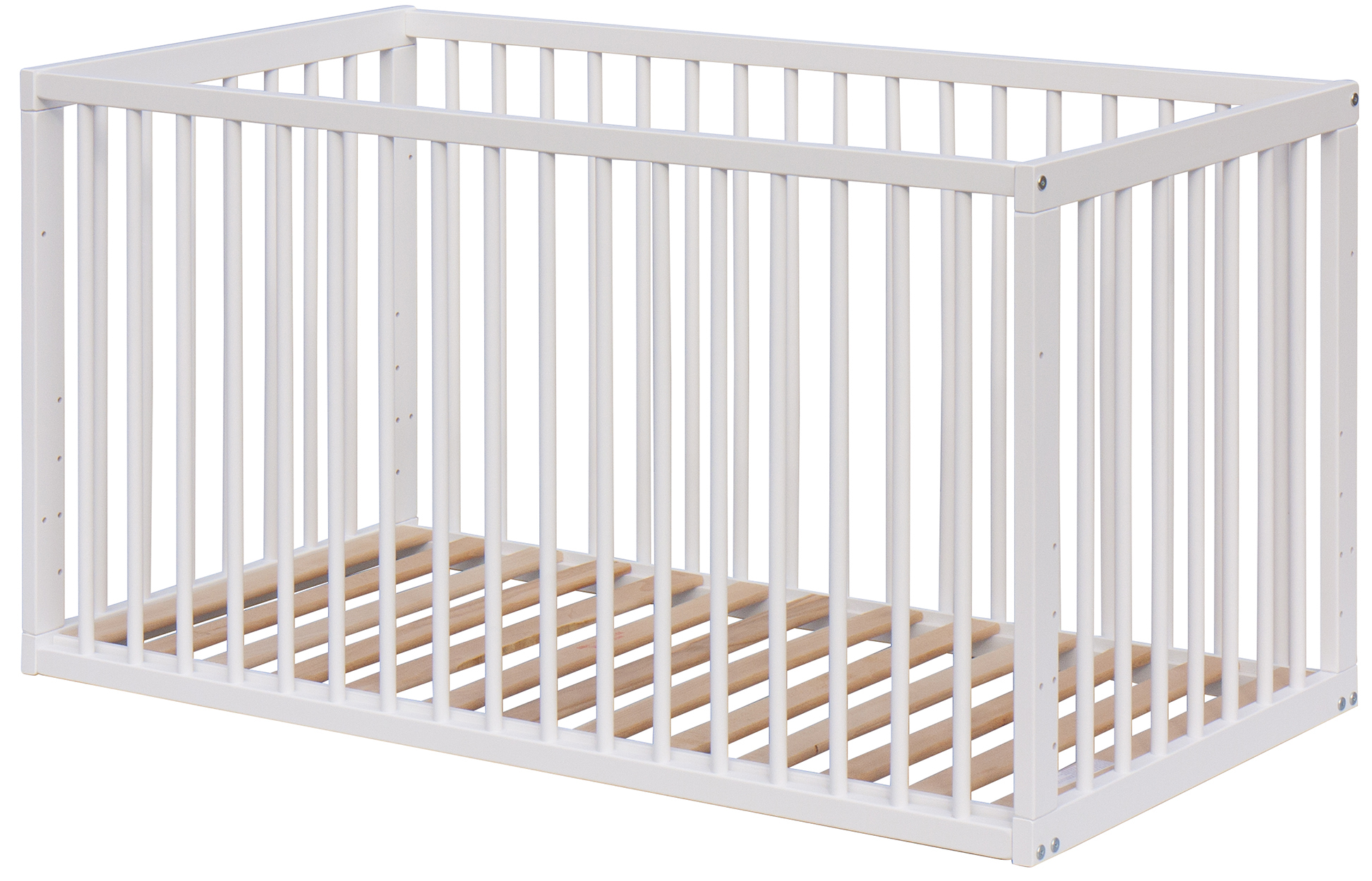 Dětská postýlka Scarlett Kombi s vyndavacími příčkami buk - bílá 120 x 60 cm