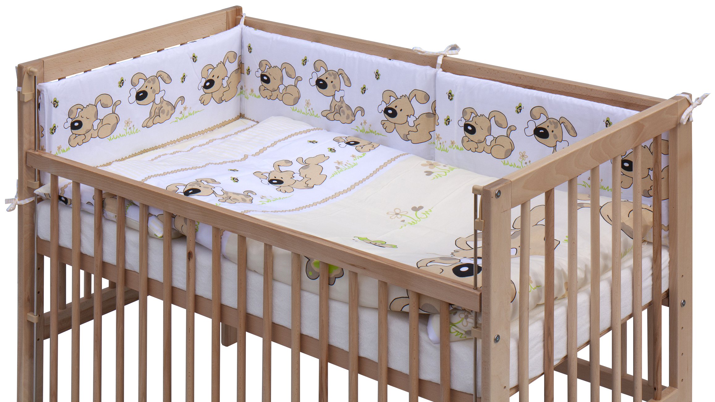 Dětská postýlka s kompletní výbavou Scarlett 120 x 60 cm - Japy- béžová