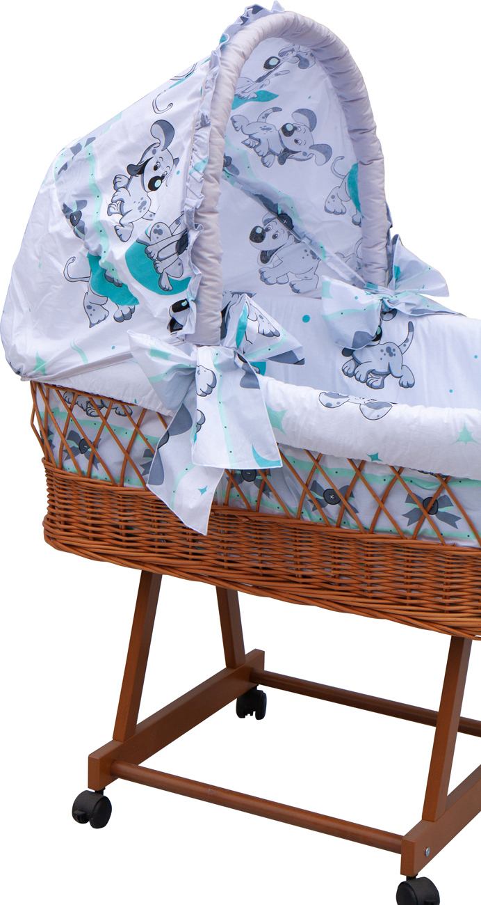 Boudička na Mojžíšův košík pro miminko - Scarlett Tigi - tyrkysová