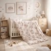 Cot bed linen 2-parts - Scarlett Dino - 135 x 100 cm - beige