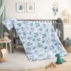 Cot bed linen 2-parts - Scarlett Dino - 135 x 100 cm - turquoise