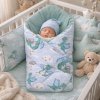 Swaddle Wrap - Scarlett Dino - turquoise