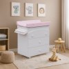 Changing commode with bath Scarlett Vela - white with changing pad Elephant- pink