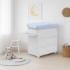 Changing commode with bath Scarlett Vela - white with changing pad Elephant- blue