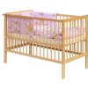 Baby cot with complete equipment Scarlett 120 x 60 cm - Little cloud - pink
