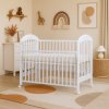 Baby cot - Scarlett ATLANTA (beech), retractable sides - white - 120 x 60 cm
