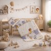 Cot bed linen 2-parts - Scarlett ZOO - 90 x 120 cm - beige