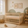 Baby cot Scarlett Kombi with pull-out partitions - beech - natural 120 x 60 cm