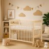 Baby cot with retractable side - Scarlett KAMILA natural ECO (pine) - 120 x 60 cm