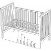 Baby cot with retractable side - Scarlett ALEK natural ECO (pine) - 120 x 60 cm