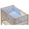 Łóżeczko z kompletem pościeli i dodatków GRISI – niebieski, 120 x 60 cm