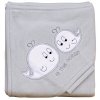 Terry towel - Scarlett Whales with hood - grey