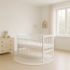 Łóżeczko dziecięce (buk), z opuszczanym bokiem Scarlett PERTA – biały 120 x 60 cm