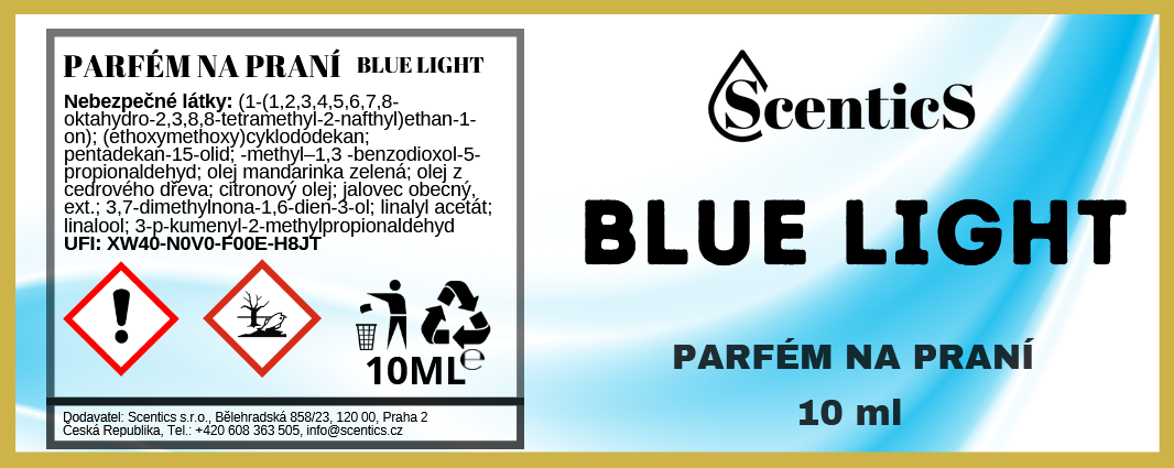 BLUE LIGHT etiketa