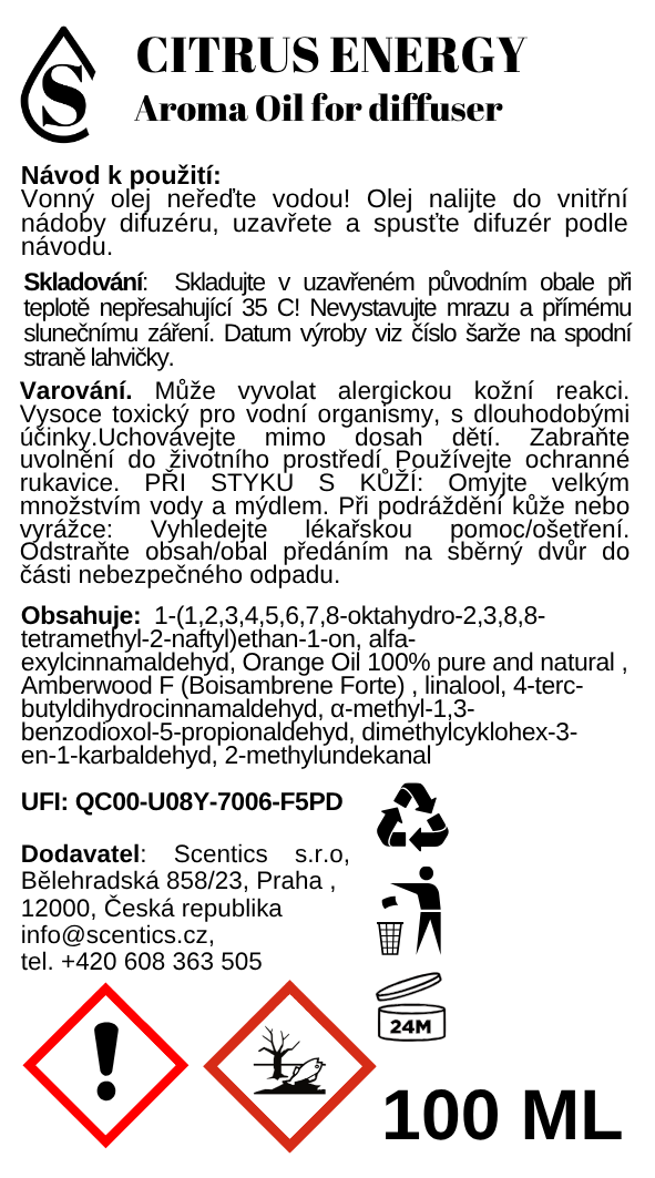 Citrus Energy label Czech