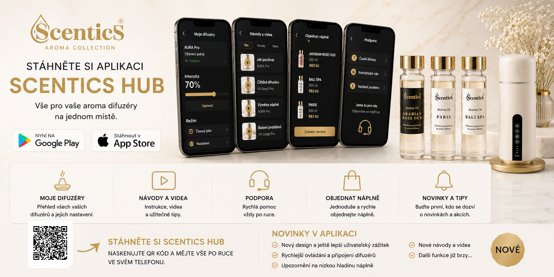 SCENTICS HUB – aplikace pro aroma difuzéry