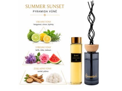 Difuzér DOLCE Tyčinkový vůně SUMMER SUNSET 200 ml