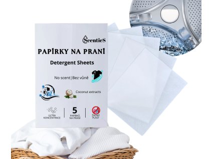 Papírky na praní 5 ks/10 praní Scentics