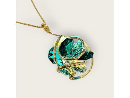 Přívěšek Smaragdová květina