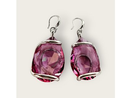 Náušnice Fuchsia drop rhodium Andrea Marazzini