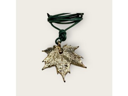 Přívěsek Kanadský javor mini - pozlacený