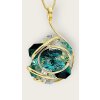 Emerald Flower pendant Andrea Marazzini gold plated with swarovski