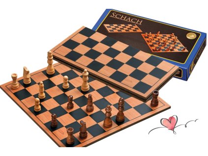 2338 kleines klappschach aus holz