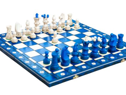 7194 12 drevene sachy kralovske modre