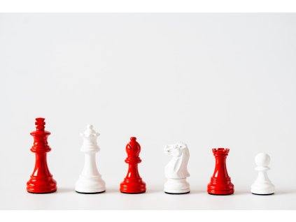 Staunton Rot&Weiß Holzfiguren