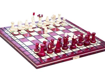 8745 12 drevene sachy timbela cervene