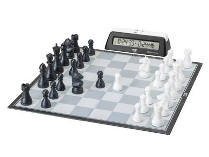 9530 dgt chess box board pieces and clock side