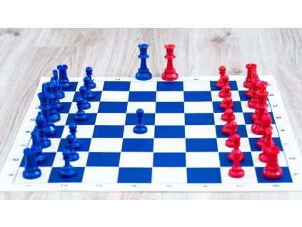 9362 2 sachova suprava modro cervena velka