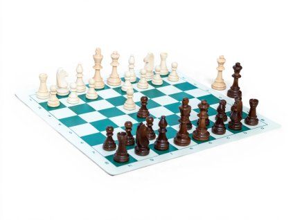 9551 3 drevene sachy staunton komplet zelene