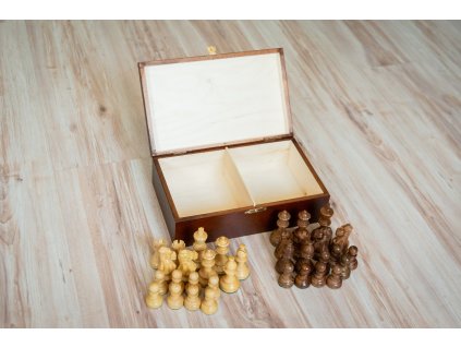 Schachfiguren Klassische Akazie in Holzbox