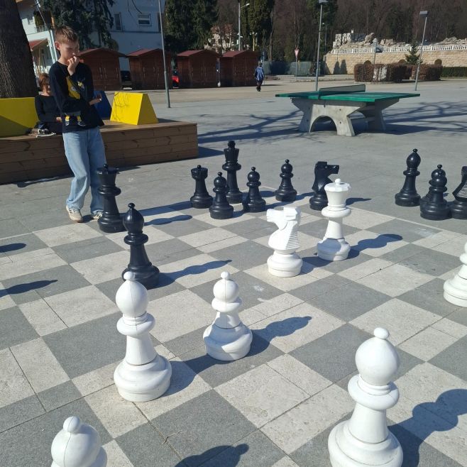 Ein Samstag wie geschaffen für eine Partie Schach im Freien 🐞♟🌳 https://www.schachgeschaft.de/gartenschach/ #schach...