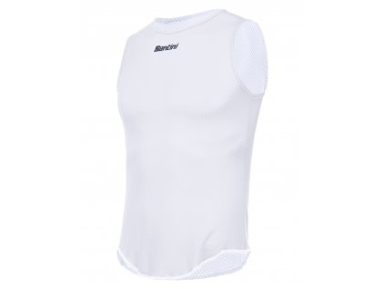 Unisex funkční tričko bez rukávů SANTINI Lieve White (Varianta M/L)