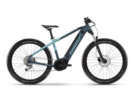 GHOST E-Teru Essential Dark Grey/Metallic Light Blue (Varianta XL)