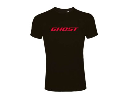 Pánské černé triko s potiskem GHOST (Varianta S)