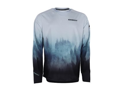 Dres s dlouhým rukávem GHOST WALDsassen by MALOJA Black/Ice Blue (Varianta L)