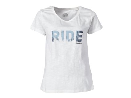 Dámské triko GHOST Casual Line Ride White/Ice Blue (Varianta L)