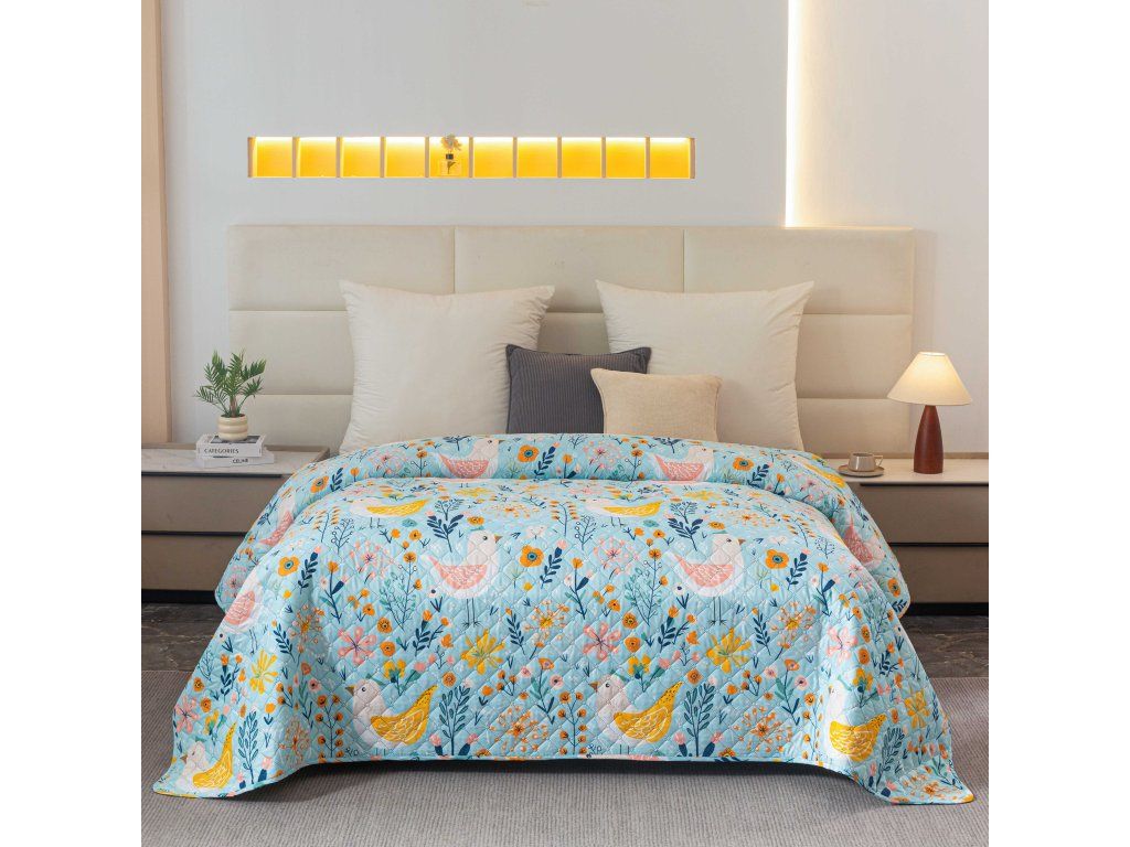 Tagesdecke SPRING TWEET, bunt
