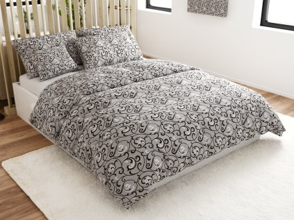 Bavlněné povlečení Orient šedé s elegantním ornamentálním vzorem
