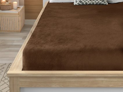 Mikroplüsch-Bettlaken 90 x 200 cm Dunkelbraun