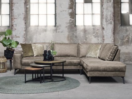 Světle hnědá rohová sedací souprava MICA (Sofa-Variante Linke Ecke)