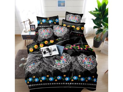 Povlečení z mikrovlákna PYRUS černé (Bettwäsche-Dimension 70 x 80 cm | 140 x 200 cm)