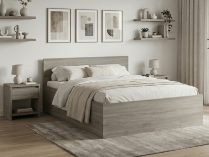 Bett SOFIA 180 x 200 cm, Eiche-Trüffel